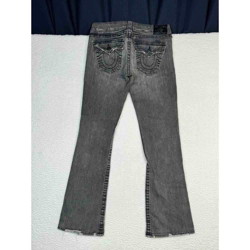 True Religion Jeans Women 29 Fits 29x30 Gray Flared Leg Relaxed Fit Becky